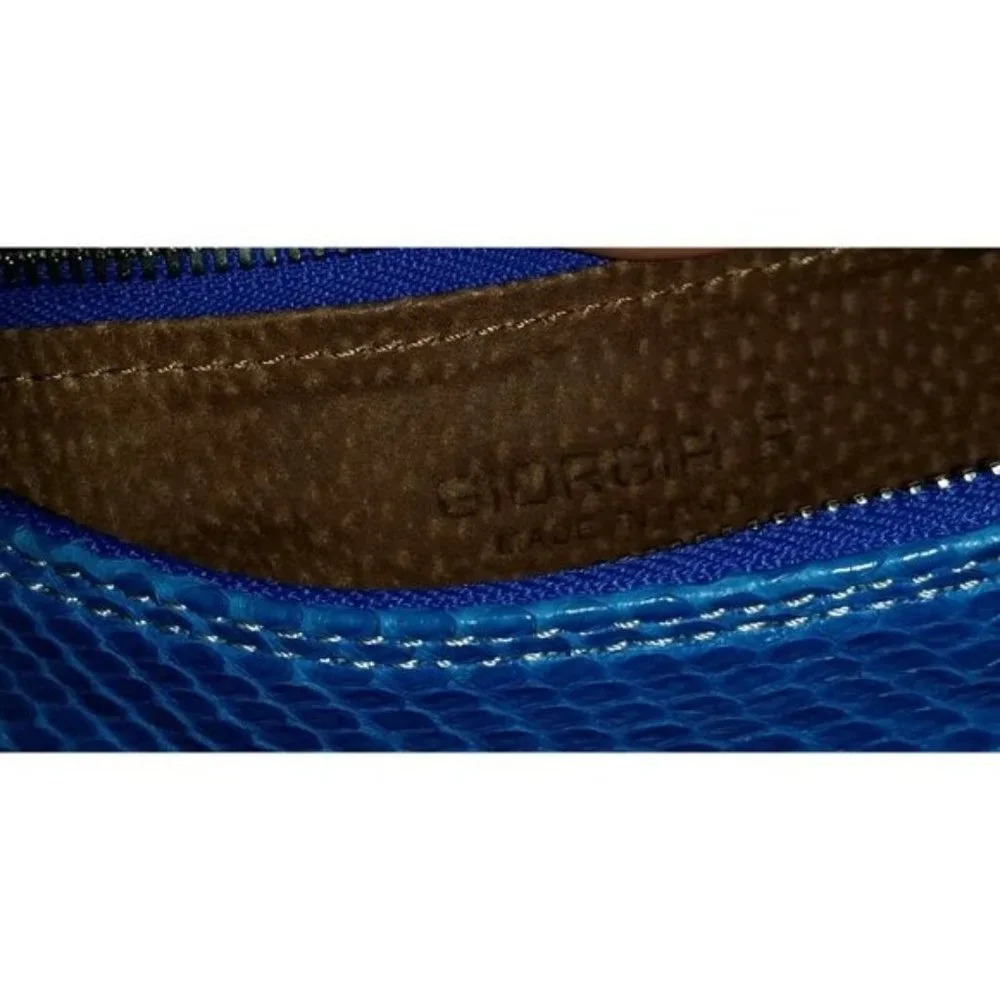 GIORGIA R Royal Blue Gen Python Snakeskin Purse - Picture 8 of 10